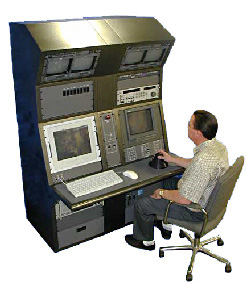 Control console for the Photo-Sonics, Inc. Cine-Sextant Tracking Mount.