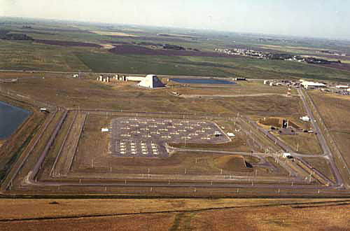 An aerial view of the Stanley R. Mickelson Safeguard complex in Nekoma, North Dakota.